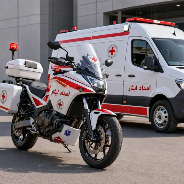 موتور آمبولانس امداد ایثار کنار آمبولانس خصوصی برای خدمات سریع فوریت پزشکی